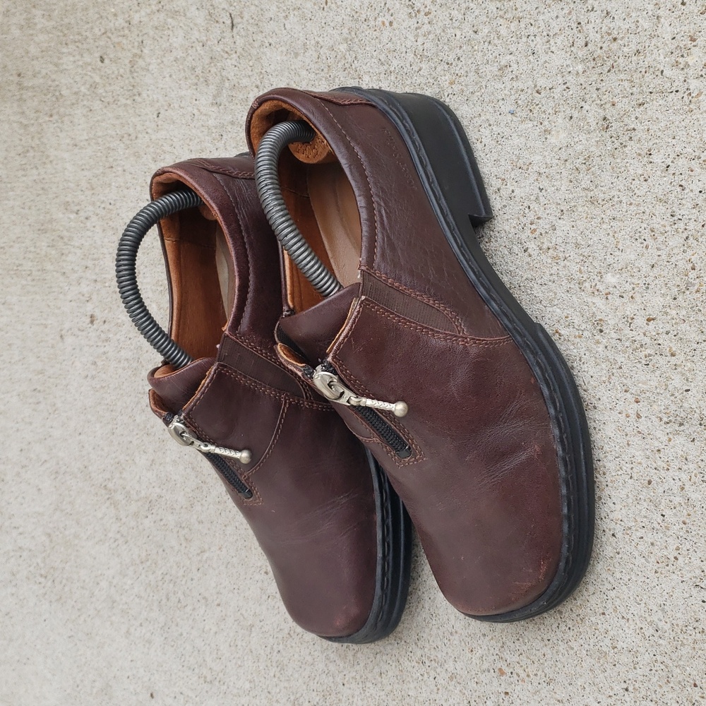 Josef Seibel Womens Brown Leather Chunky Heel Laofers Size 36 Classic Preppy Y2K - Picture 3 of 16